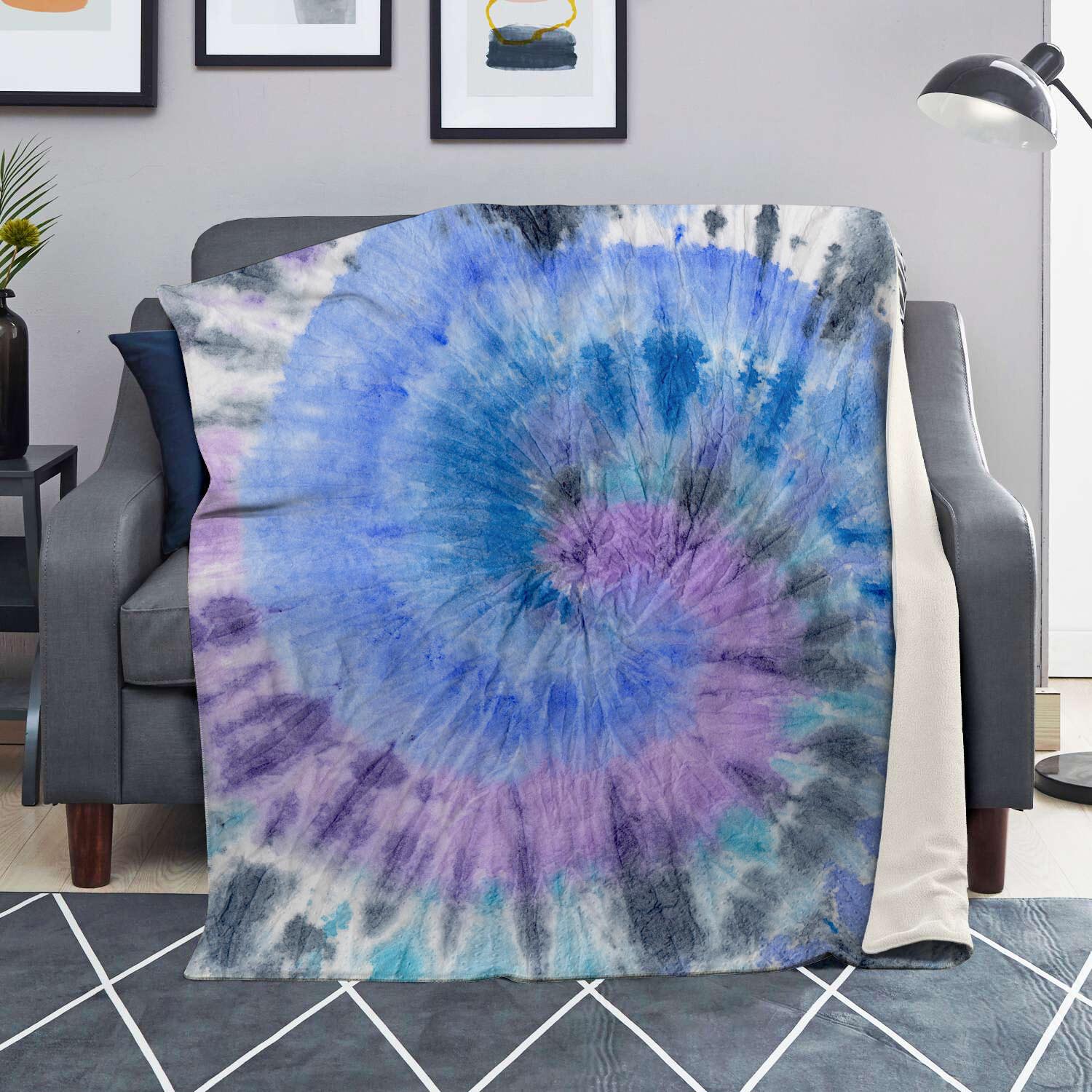 Black And Blue Tie Dye Blanket-grizzshop