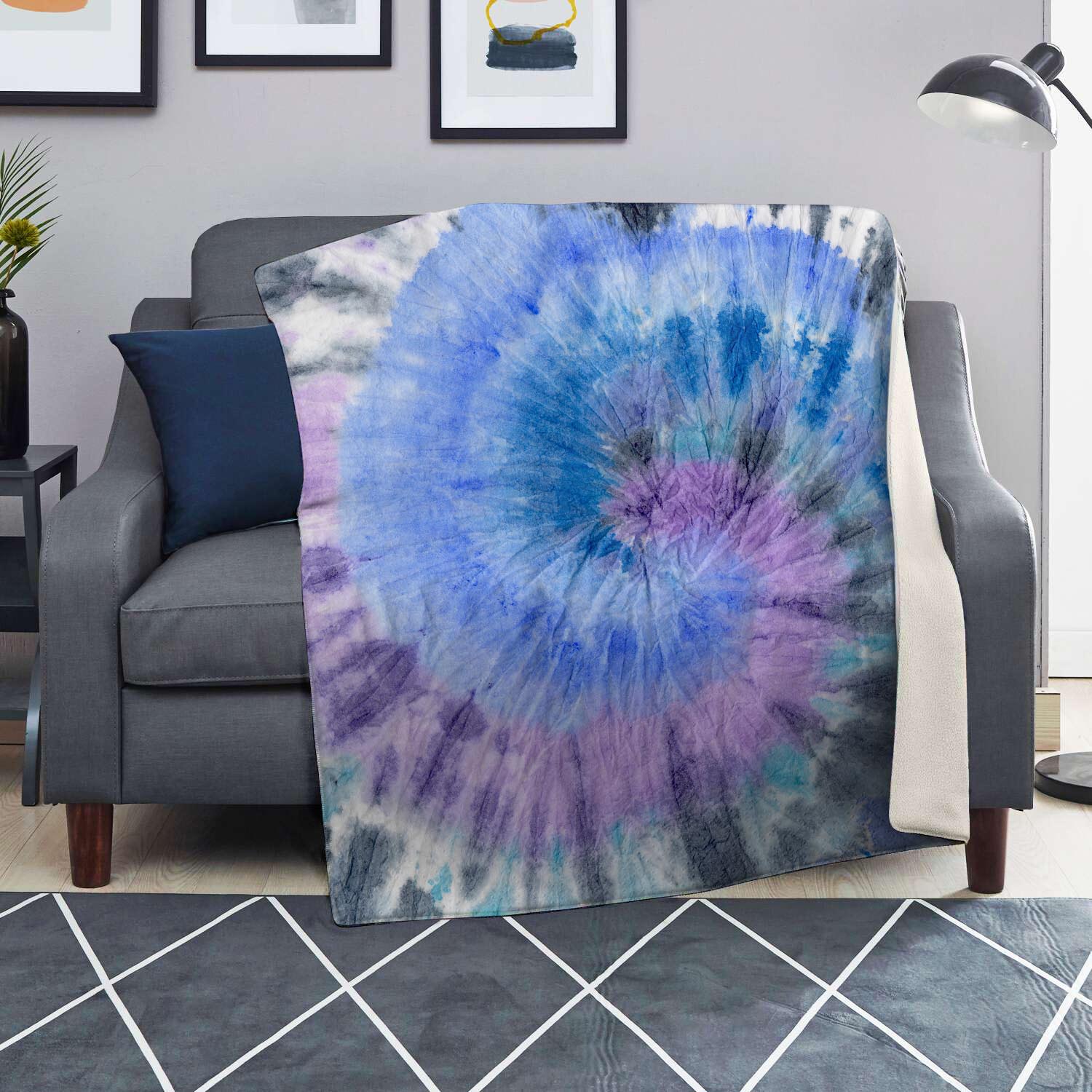 Black And Blue Tie Dye Blanket-grizzshop