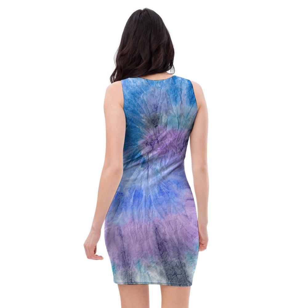 Black And Blue Tie Dye Bodycon Dress-grizzshop