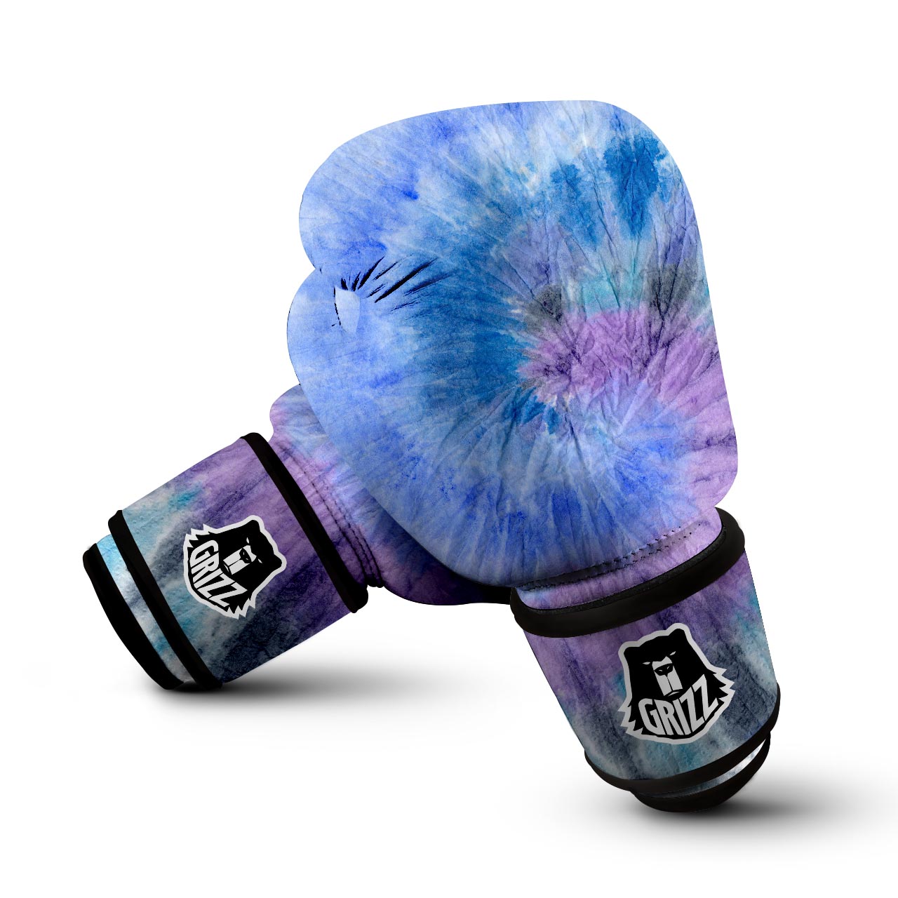 Black And Blue Tie Dye Boxing Gloves-grizzshop