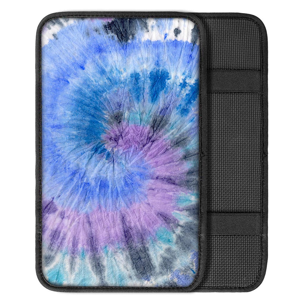 Black And Blue Tie Dye Car Console Cover-grizzshop