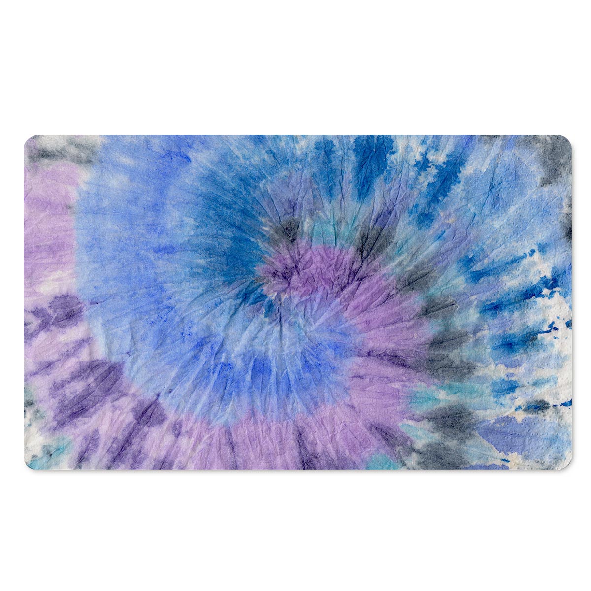 Black And Blue Tie Dye Door Mat-grizzshop