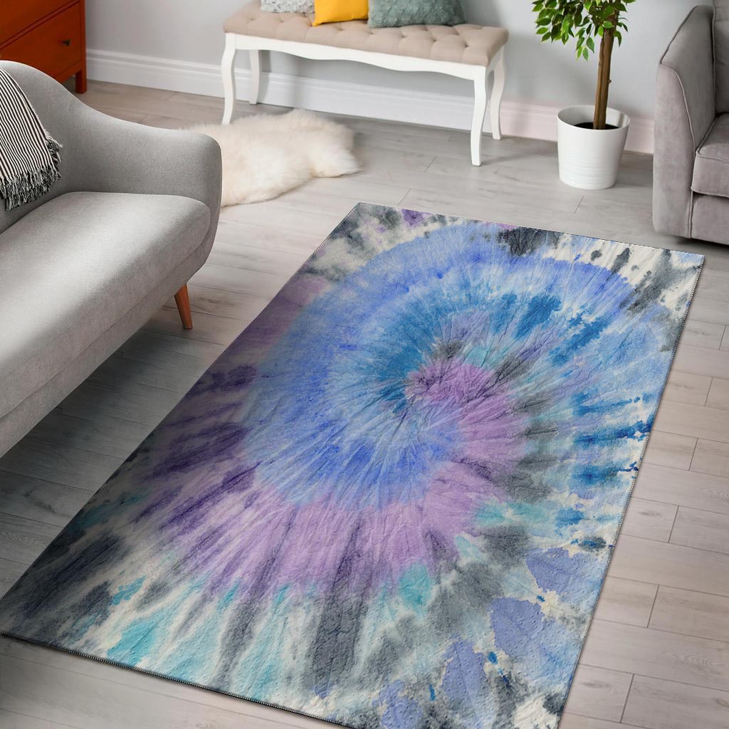 Black And Blue Tie Dye Floor Mat-grizzshop