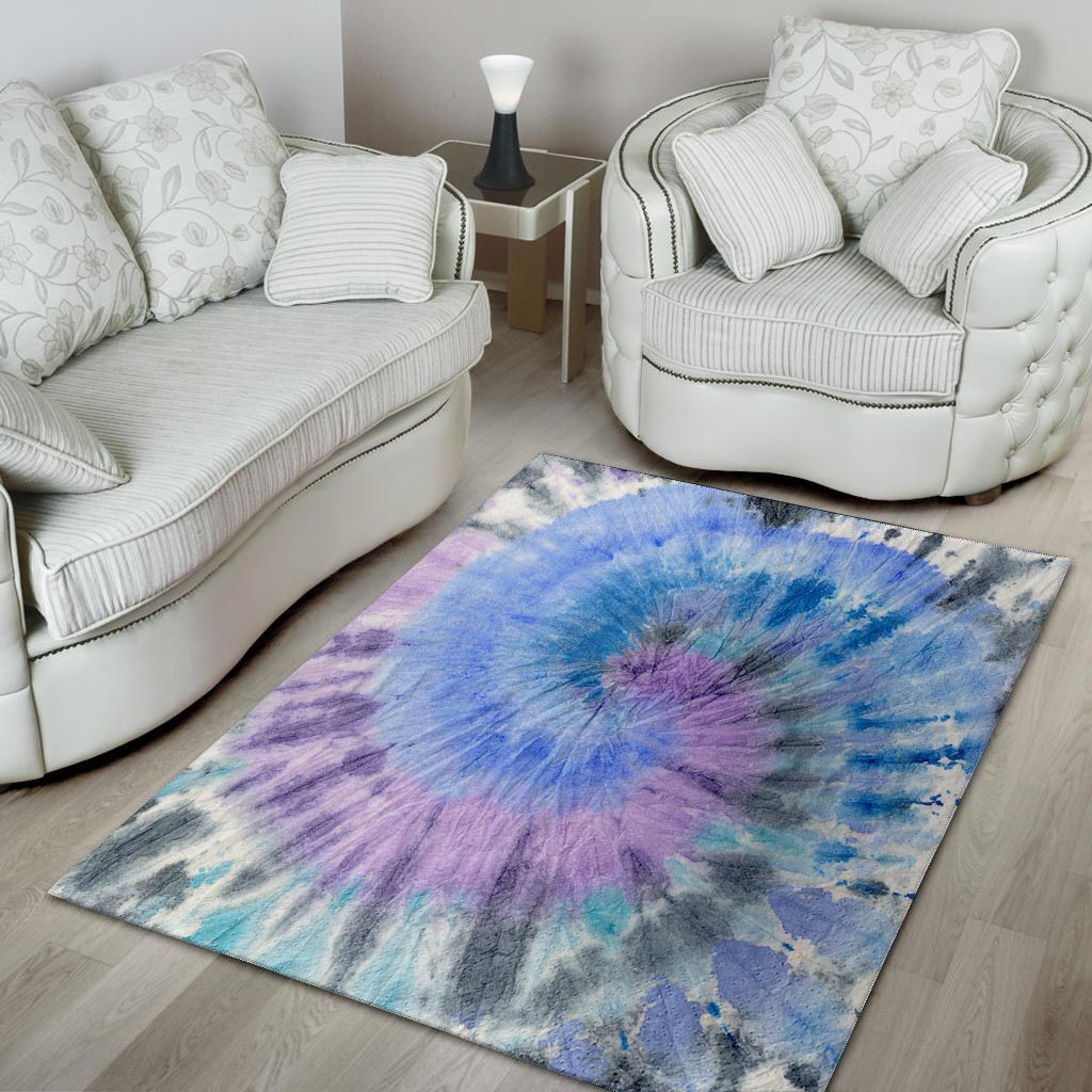 Black And Blue Tie Dye Floor Mat-grizzshop