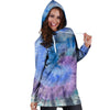 Black And Blue Tie Dye Hoodie Dress-grizzshop