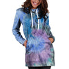 Black And Blue Tie Dye Hoodie Dress-grizzshop