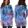 Black And Blue Tie Dye Hoodie Dress-grizzshop