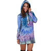 Black And Blue Tie Dye Hoodie Dress-grizzshop