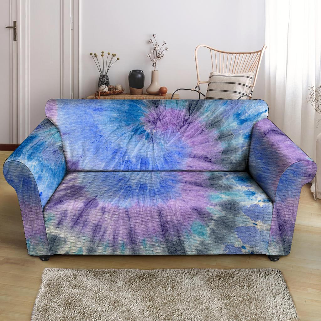 Black And Blue Tie Dye Loveseat Cover-grizzshop