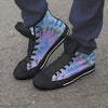 Black And Blue Tie Dye Men's High Top Shoes-grizzshop