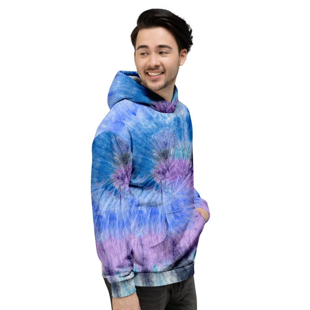 Black And Blue Tie Dye Men's Hoodie-grizzshop