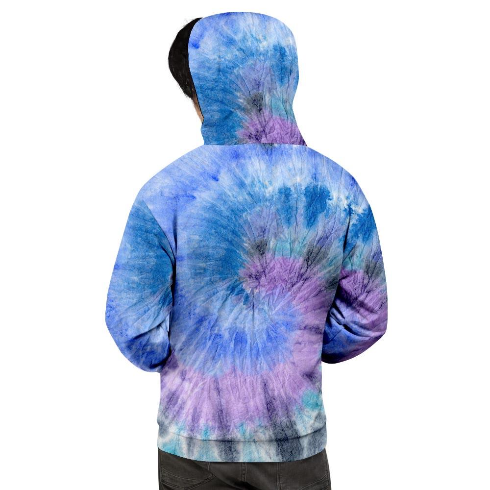 Black And Blue Tie Dye Men's Hoodie-grizzshop