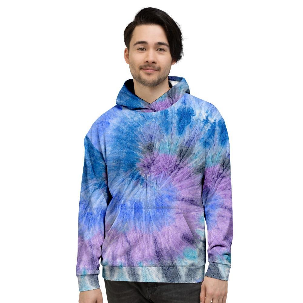 Black And Blue Tie Dye Men's Hoodie-grizzshop