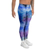 Black And Blue Tie Dye Men's Leggings-grizzshop