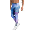 Black And Blue Tie Dye Men's Leggings-grizzshop