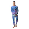 Black And Blue Tie Dye Men's Pajamas-grizzshop