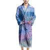 Black And Blue Tie Dye Men's Robe-grizzshop