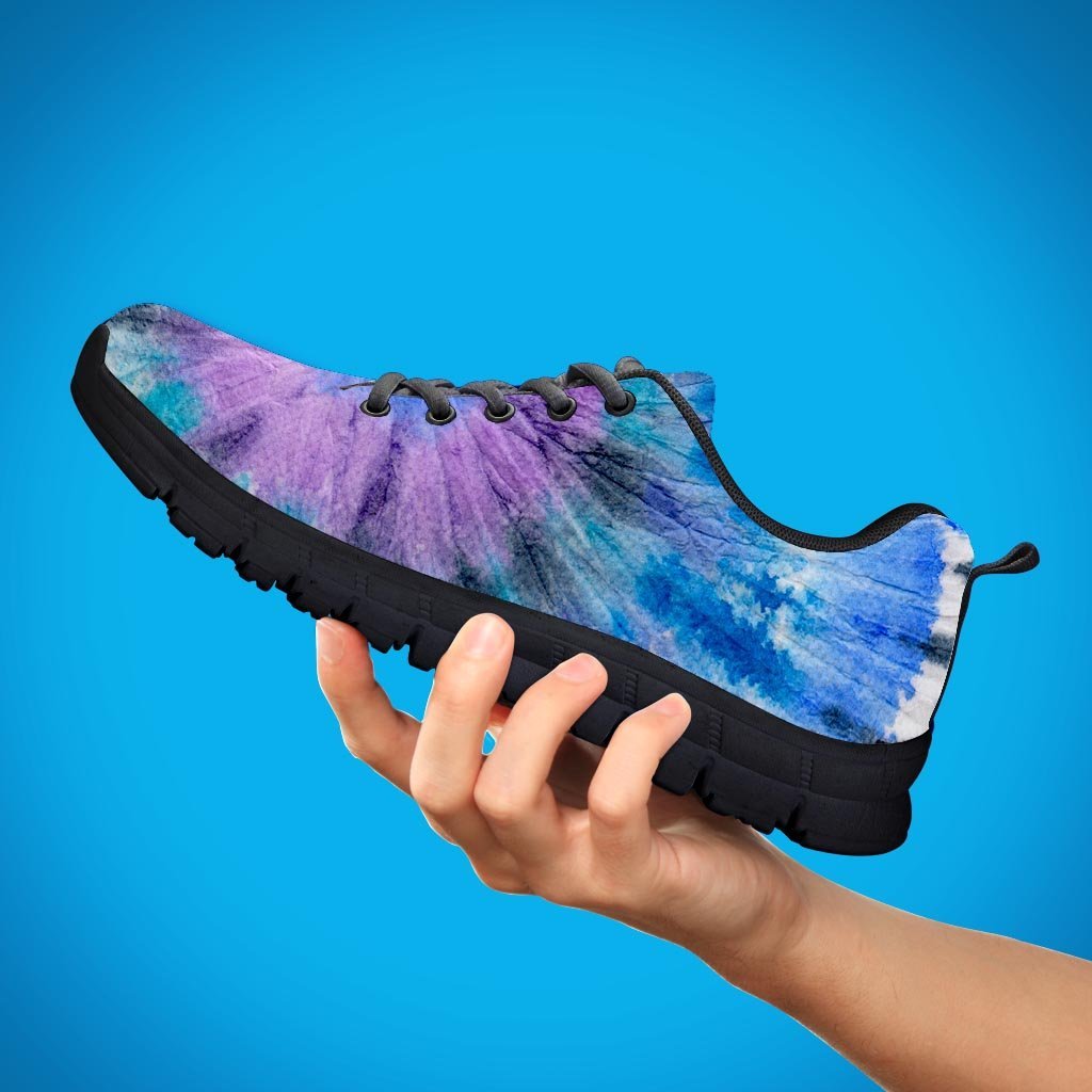 Black And Blue Tie Dye Men's Sneakers-grizzshop