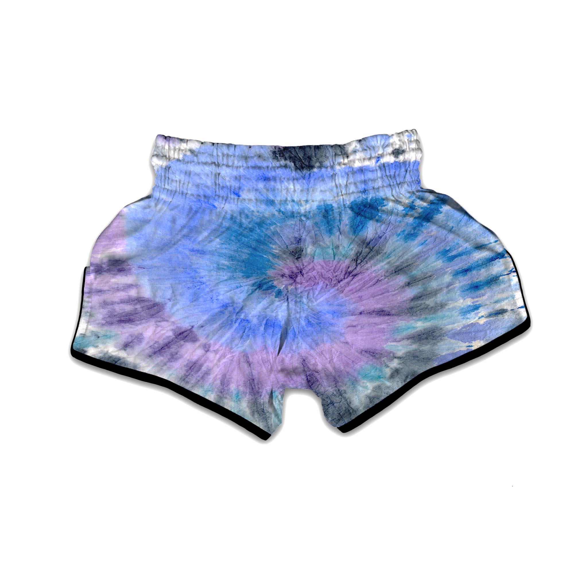 Black And Blue Tie Dye Muay Thai Boxing Shorts-grizzshop