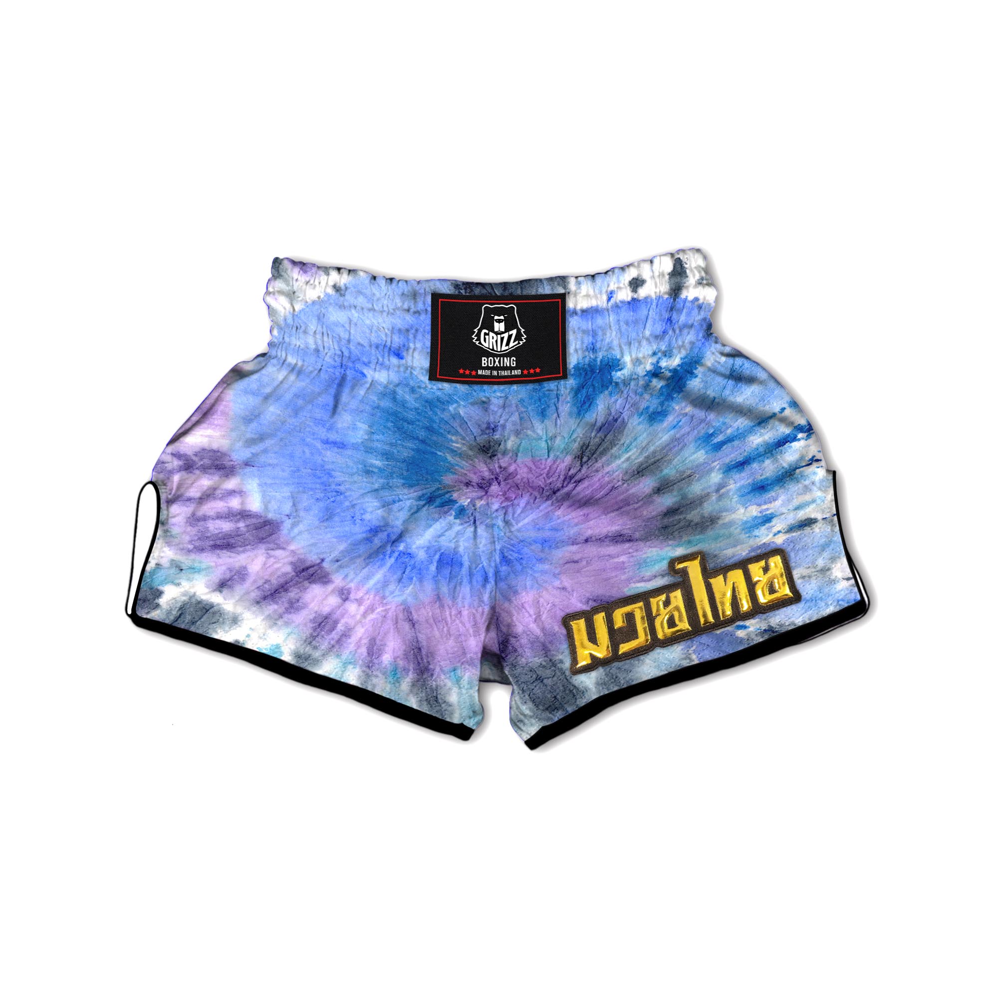 Black And Blue Tie Dye Muay Thai Boxing Shorts-grizzshop