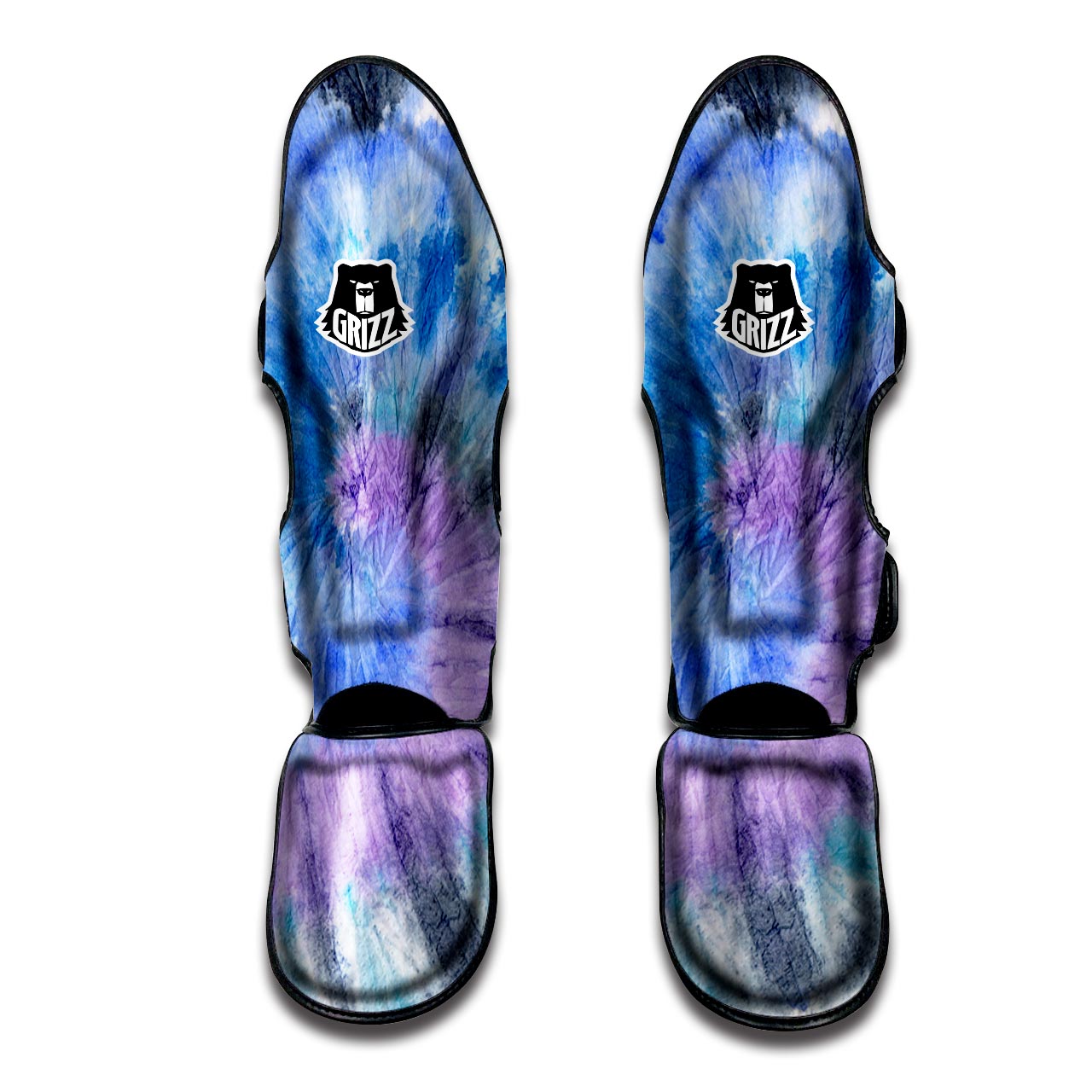 Black And Blue Tie Dye Muay Thai Shin Guard-grizzshop