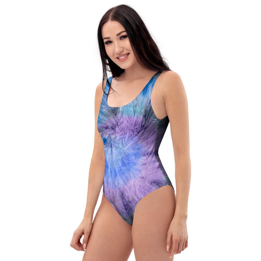 Black And Blue Tie Dye One Piece Swimsuite-grizzshop