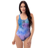 Black And Blue Tie Dye One Piece Swimsuite-grizzshop