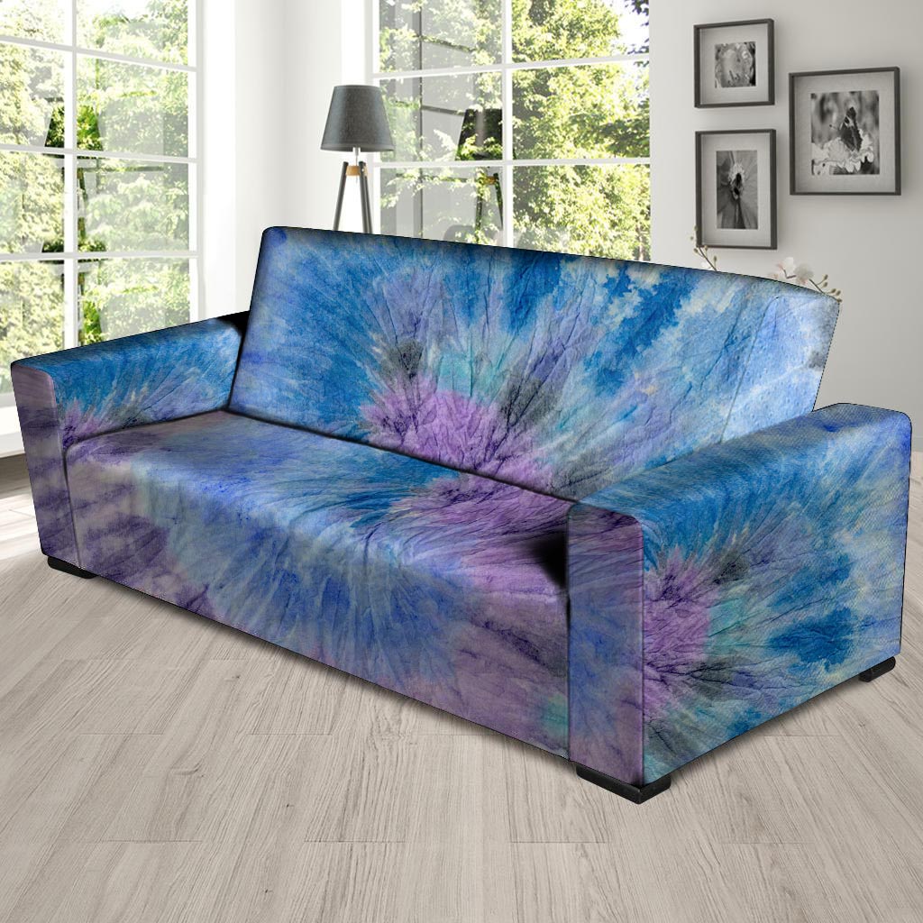 Black And Blue Tie Dye Sofa Cover-grizzshop