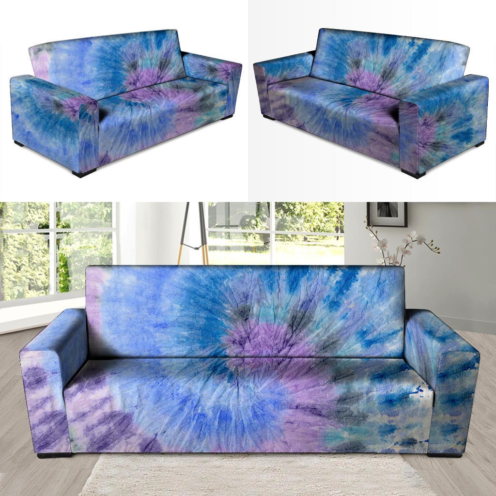 Black And Blue Tie Dye Sofa Cover-grizzshop