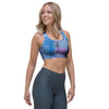 Black And Blue Tie Dye Sports Bra-grizzshop