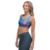 Black And Blue Tie Dye Sports Bra-grizzshop