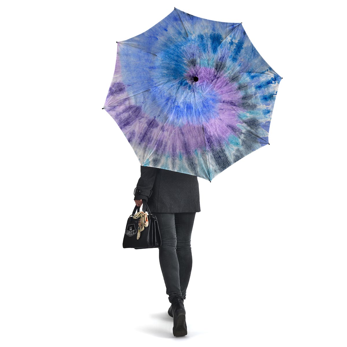 Black And Blue Tie Dye Umbrella-grizzshop