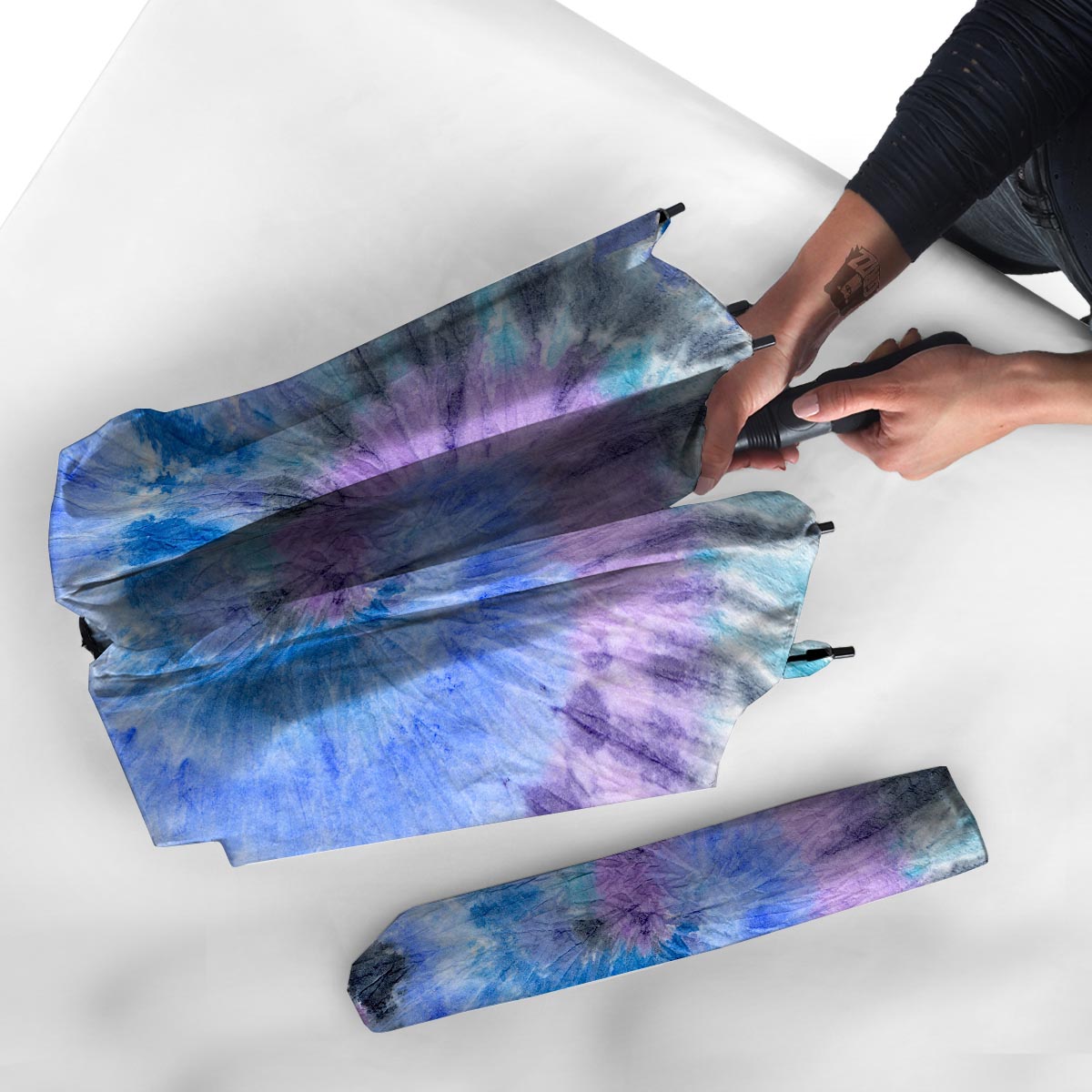 Black And Blue Tie Dye Umbrella-grizzshop