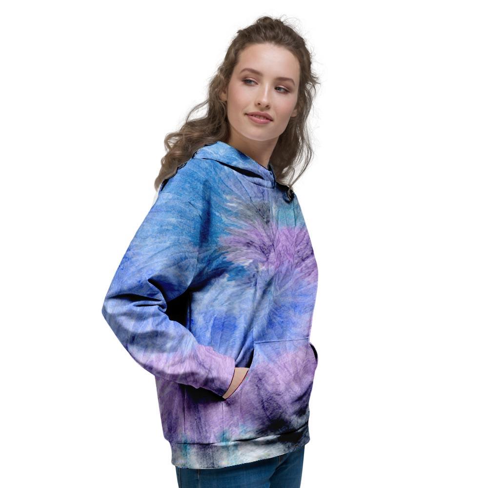 Black And Blue Tie Dye Women's Hoodie-grizzshop