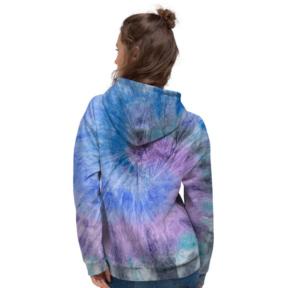 Black And Blue Tie Dye Women's Hoodie-grizzshop