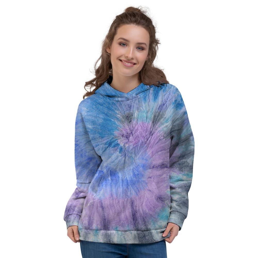 Black And Blue Tie Dye Women's Hoodie-grizzshop