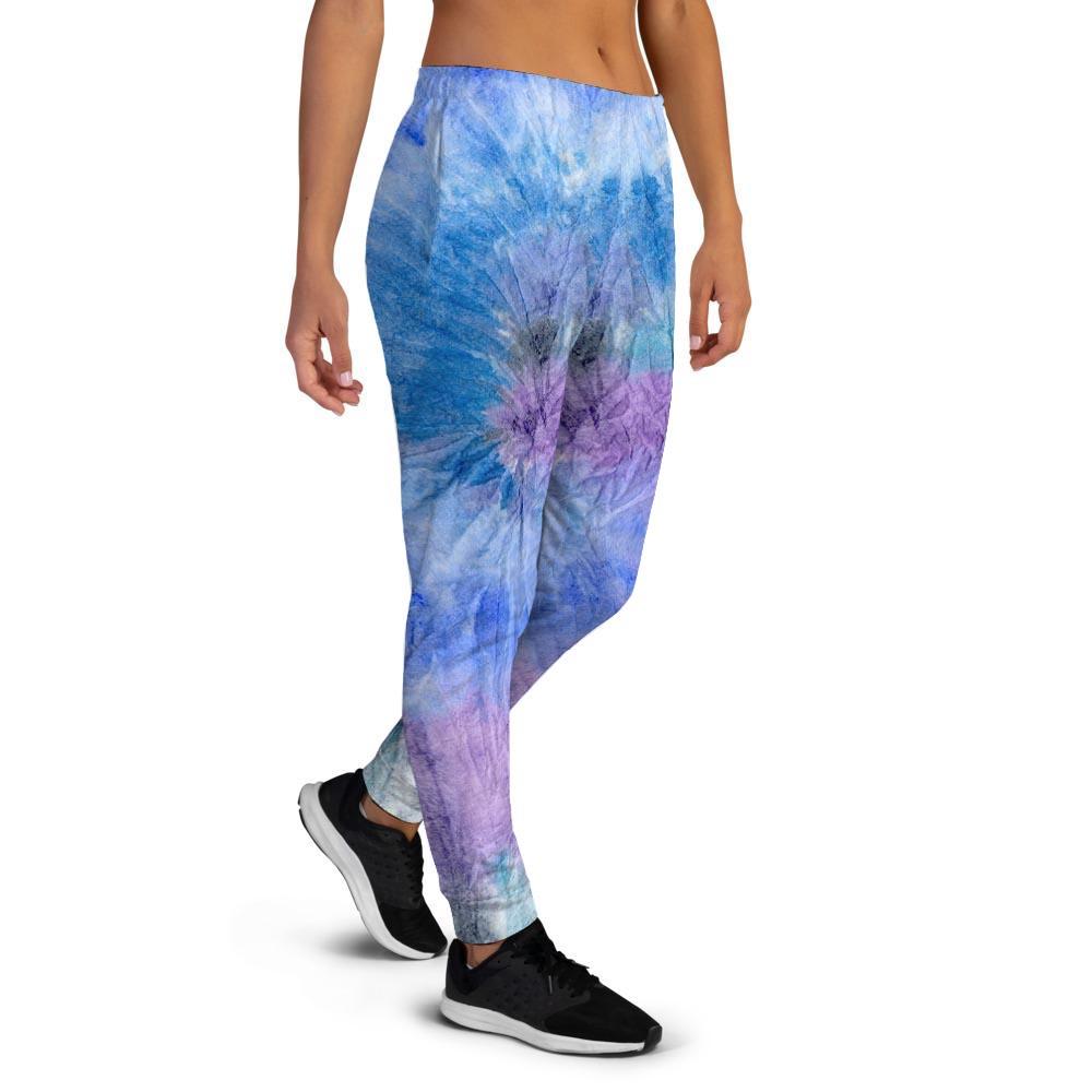 Black And Blue Tie Dye Women's Joggers-grizzshop