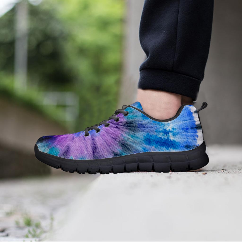 Black And Blue Tie Dye Women's Sneakers-grizzshop