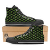 Black And Broccoli Print Pattern Black High Top Shoes-grizzshop