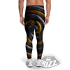 Black And Gold Twisted Snakes Print Men's Leggings-grizzshop