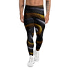 Black And Gold Twisted Snakes Print Men's Leggings-grizzshop