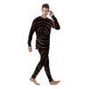 Black And Gold Twisted Snakes Print Men's Pajamas-grizzshop