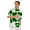 Black And Green Acid Wash Tie Dye Print Men's Short Sleeve Shirts-grizzshop