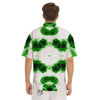 Black And Green Acid Wash Tie Dye Print Men's Short Sleeve Shirts-grizzshop