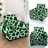 Black And Green Cow Print Armchair Cover-grizzshop