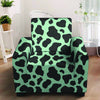 Black And Green Cow Print Armchair Cover-grizzshop