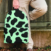 Black And Green Cow Print Backpack-grizzshop