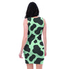 Black And Green Cow Print Bodycon Dress-grizzshop