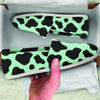 Black And Green Cow Print Canvas Shoes-grizzshop