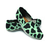 Black And Green Cow Print Canvas Shoes-grizzshop